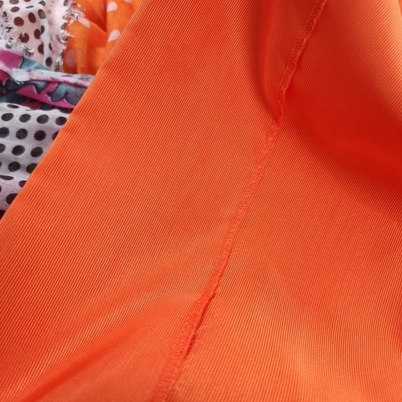 New Gretchen Scott Orange Ruffle Pocketed Dress Sz XS - Picture 10 of 16